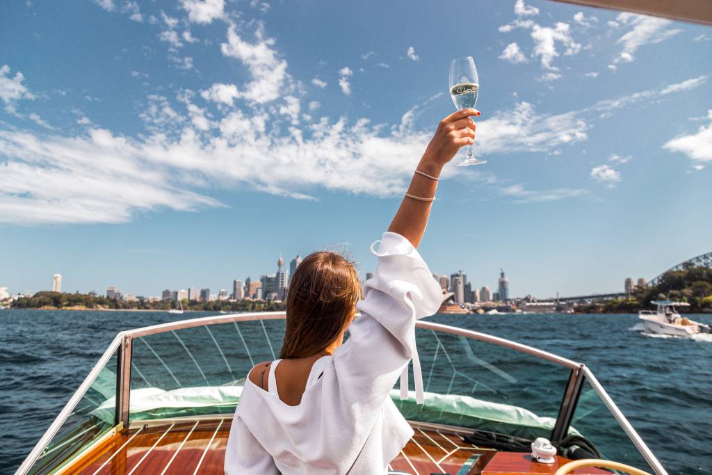 Charter Boat Rental Sydney Drinking on Charter Boat