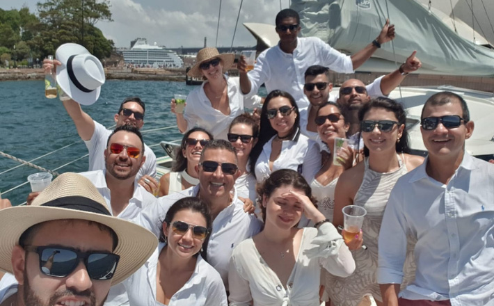 Sydney Boat Hire Party on Sydney Catamaran Rental 