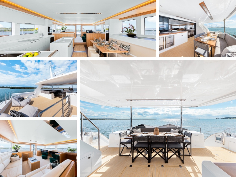Modern interiors and spacious deck views of the best luxury day boats on the water.