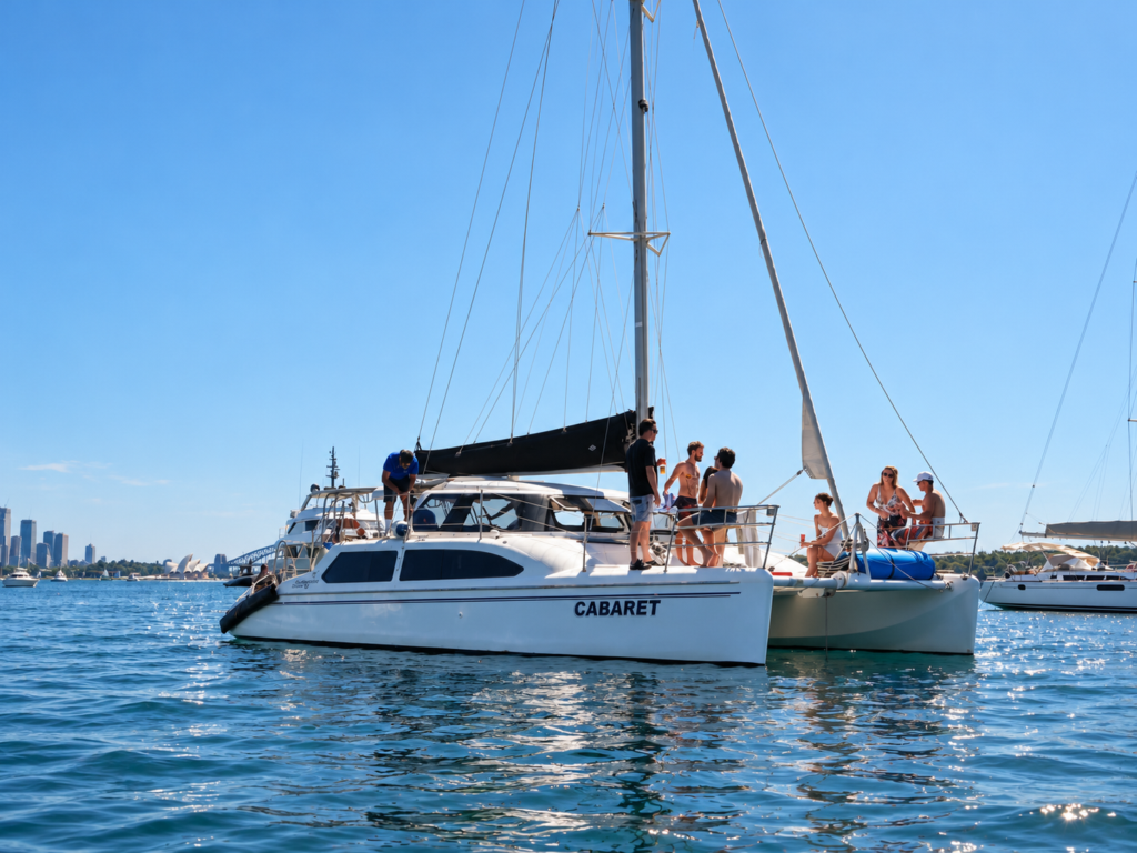 Table on Sydney Boat Rental Catamaran Rental Sydney